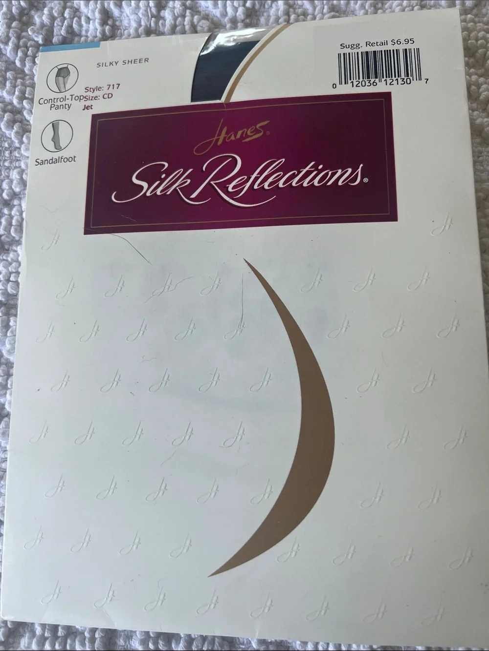 Hanes Silk Reflections Packaging - White, Burgundy & Gold